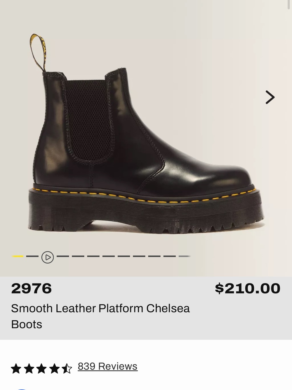 Black Platform Doc Marten Chelsea Boots - Picture 6 of 6